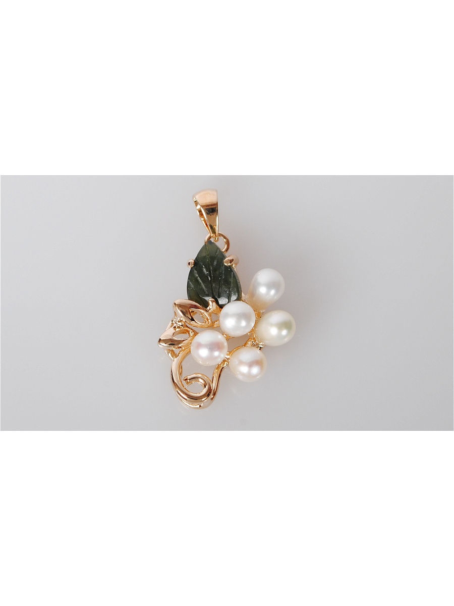 

Кулон из бижутерного сплава Lotus Jewelry 142P-36fwp-ja, искусственный жемчуг/нефрит, 142P-36fwp-ja