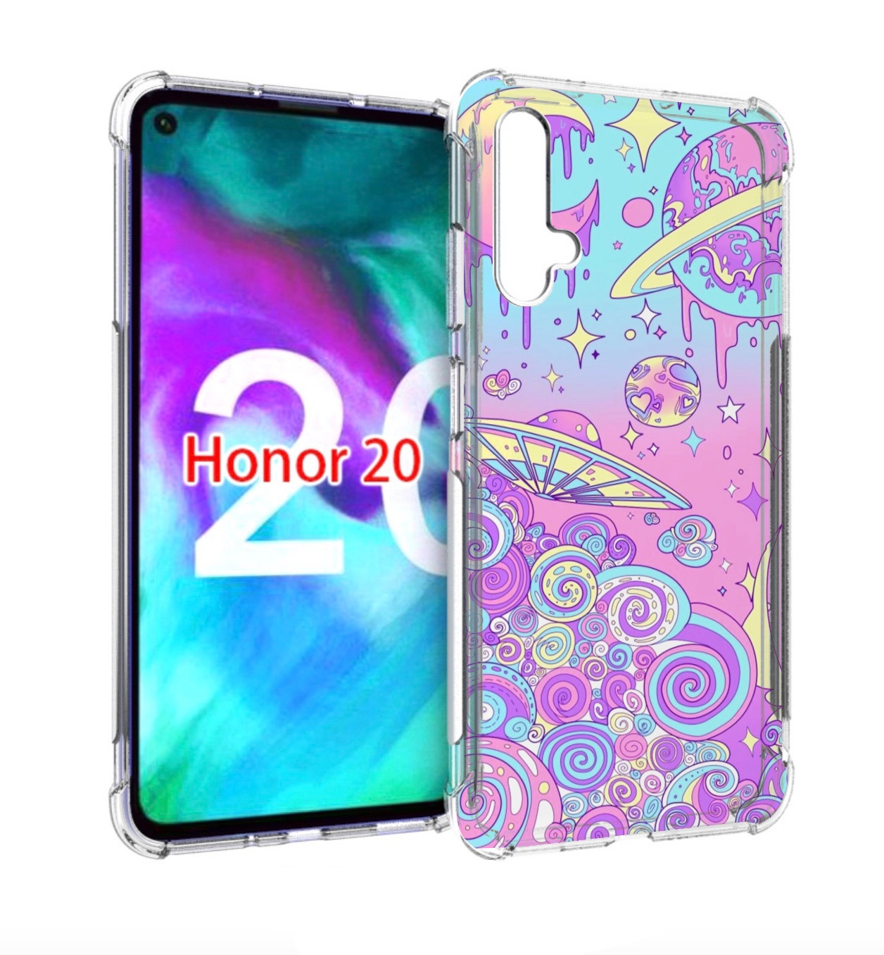 

Чехол бампер MyPads ванильные планеты для Honor 20, Прозрачный, Tocco