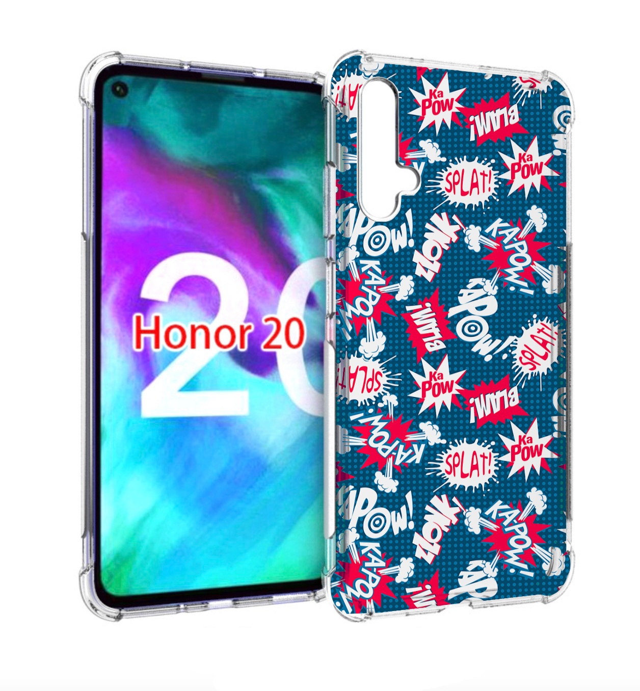 

Чехол бампер MyPads взрывной-принт для Honor 20, Прозрачный, Tocco