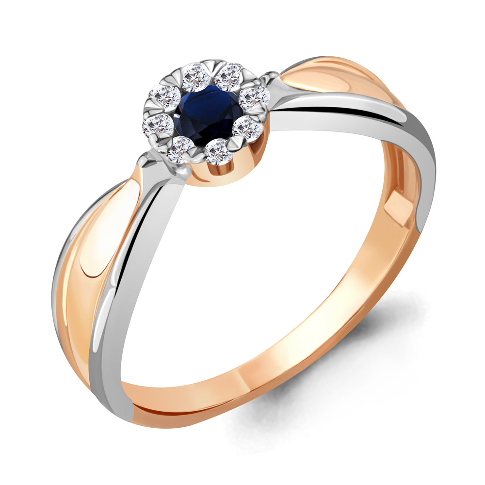 

Кольцо из золота с сапфиром\бриллиантом Aquamarine Aquamarine 963784к_585_кз р. 17,5, 963784к_585_кз