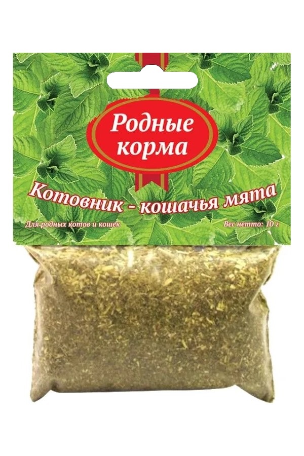 

Лакомство для кошек РОДНЫЕ КОРМА КОТОВНИК, кошачья мята, 2шт по 10г