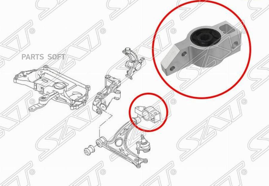 

SAT Сайлентблок переднего рычага задний VOLKSWAGEN GOLF 03-16/JETTA 05-11/SKODA OCTAVIA 04