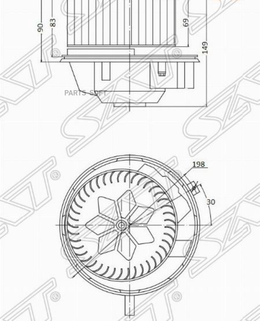 

SAT Мотор отопителя салона AUDI Q3 11-18/SKODA YETI 09-18/VW TIGUAN 07-/JETTA 11-