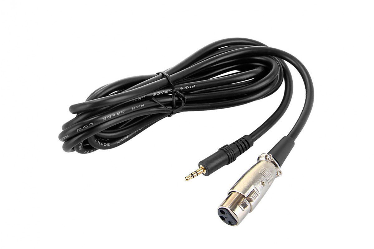 

Кабель XLR-Jack 3.5 для микрофона, 1 м, Черный