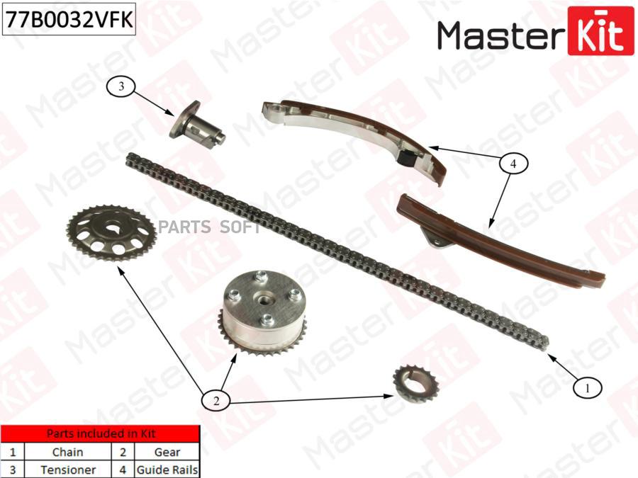 

Комплект Цепи Грм Toyota Corolla 1.4i-1.6i-1.8i 1zz-Fe/3zz-Fe/4zz-Fe 00-(Vvt) MasterKit ар