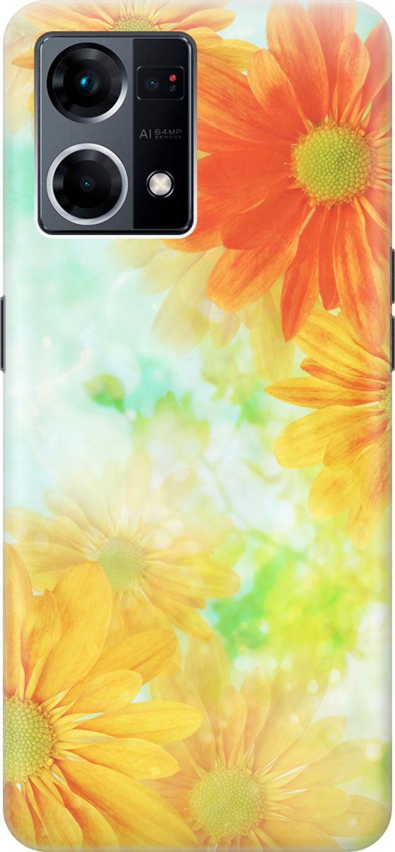Силиконовый чехол на OPPO Reno7 с принтом 