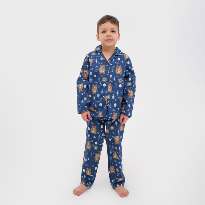 

Пижама детская (рубашка, брюки) KAFTAN Мишки, р. 98-104, синий, 000627583