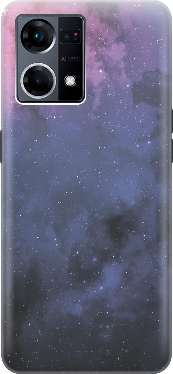 

Силиконовый чехол на OPPO Reno7 с принтом "Звездное зарево", Голубой;синий, 157876