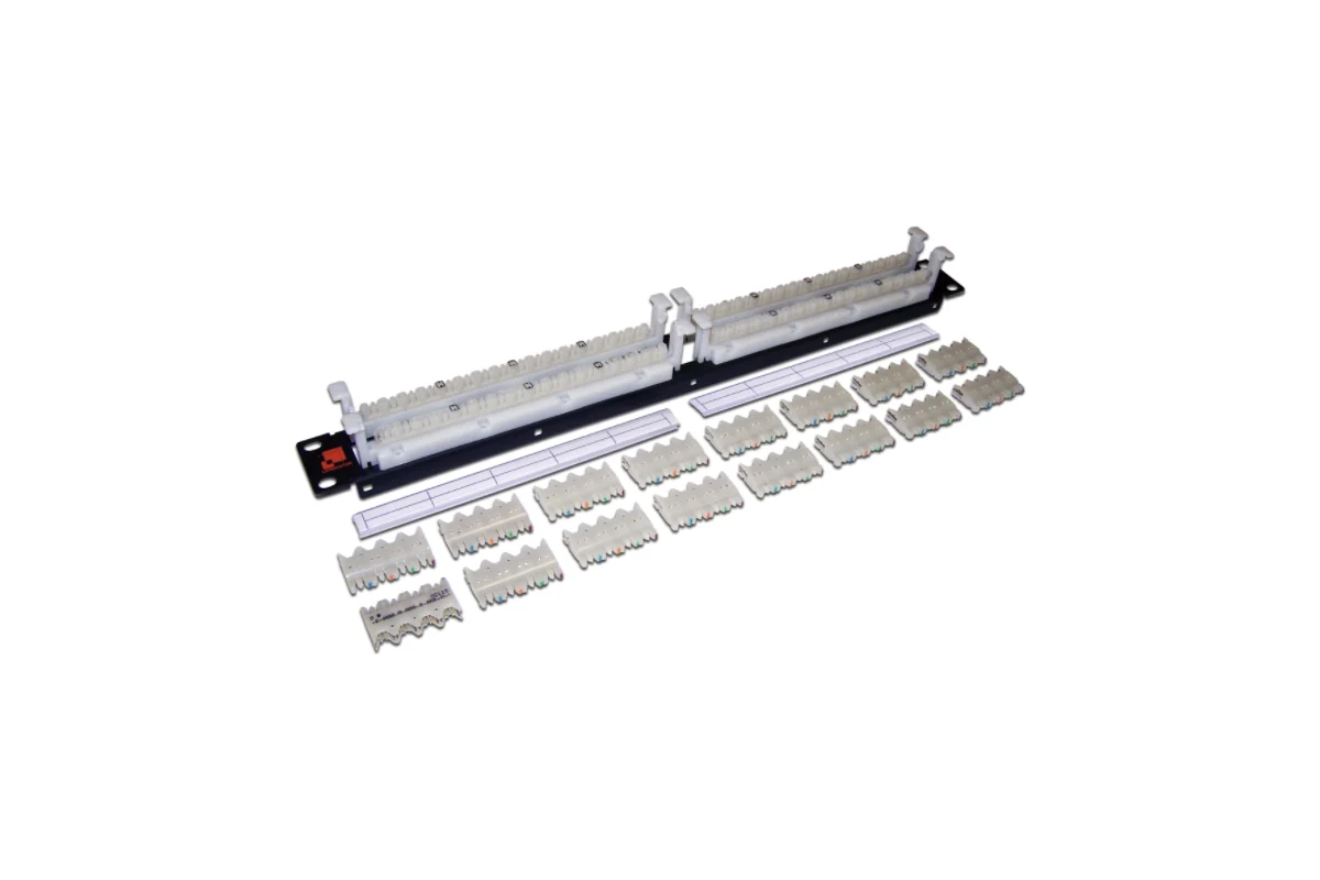 

64-парный 110 19" кросс LANMASTER кат. 6, 1U, блоки в комплекте, LAN-RS110-64FT/6