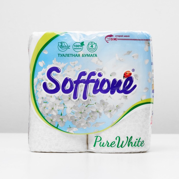 

Туалетная бумага Soffione Pure White, 2 слоя, 4 рулона