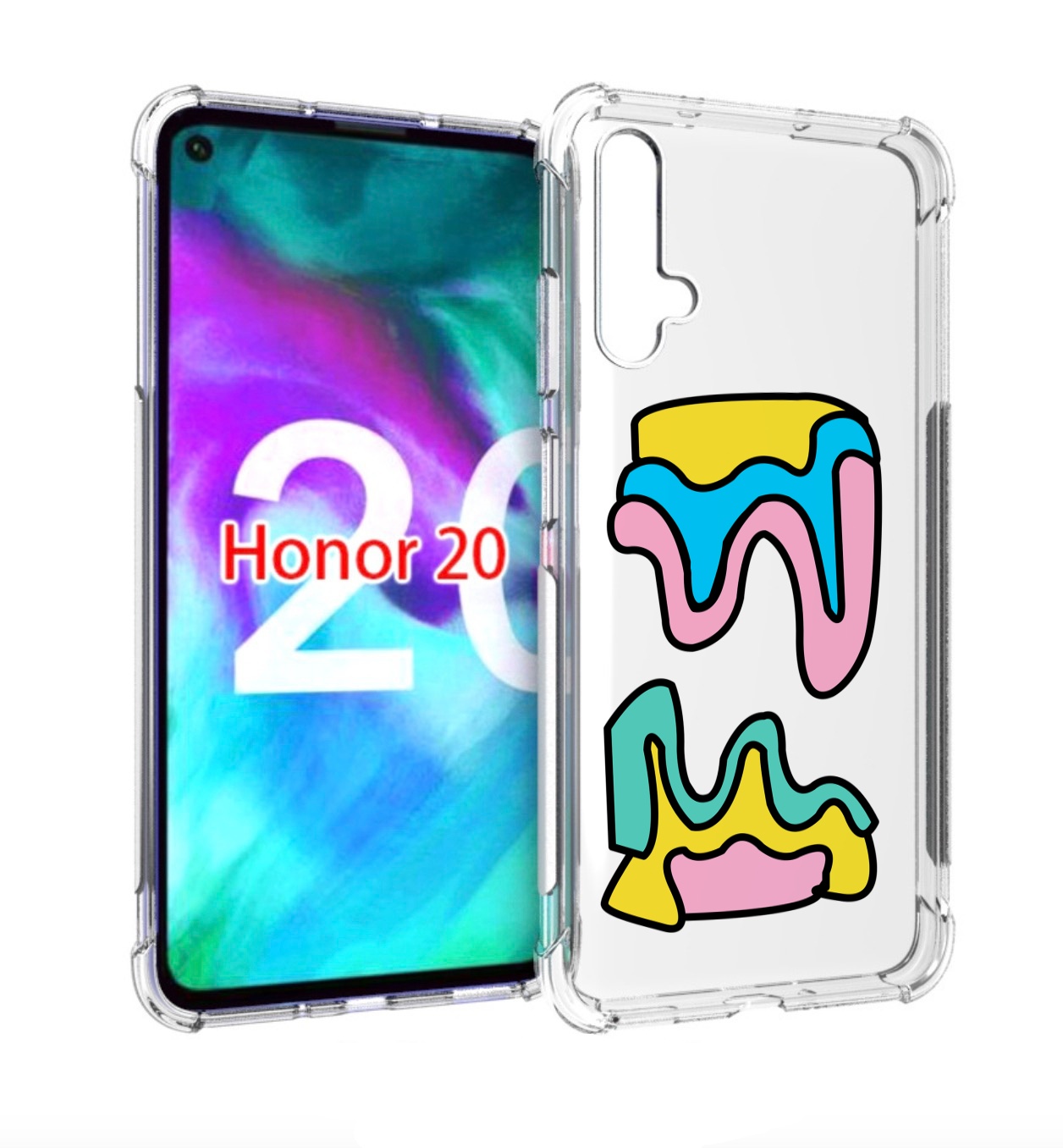 

Чехол бампер MyPads вытекающая-абстракция для Honor 20 Honor, Прозрачный, Tocco