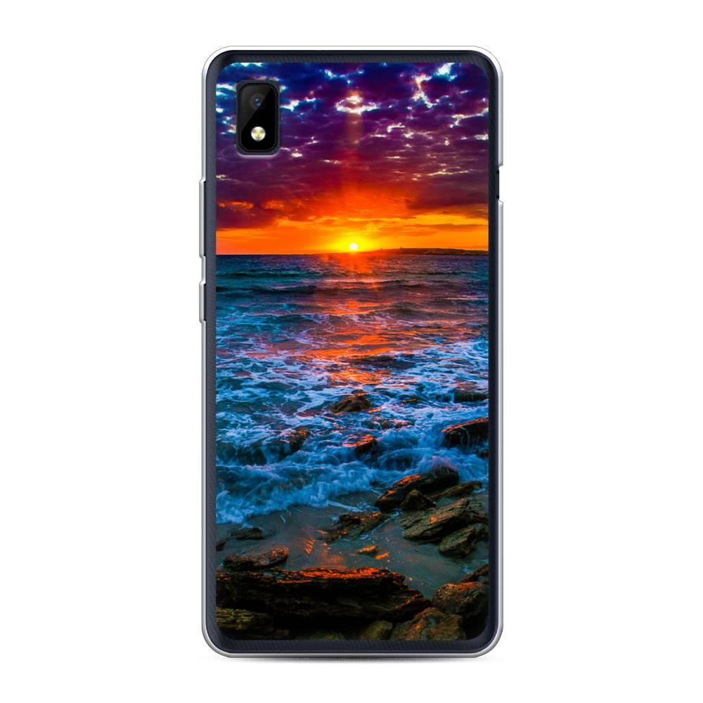 

Чехол на ZTE Blade L210 "Закат 1", Оранжевый;синий, 134150-2