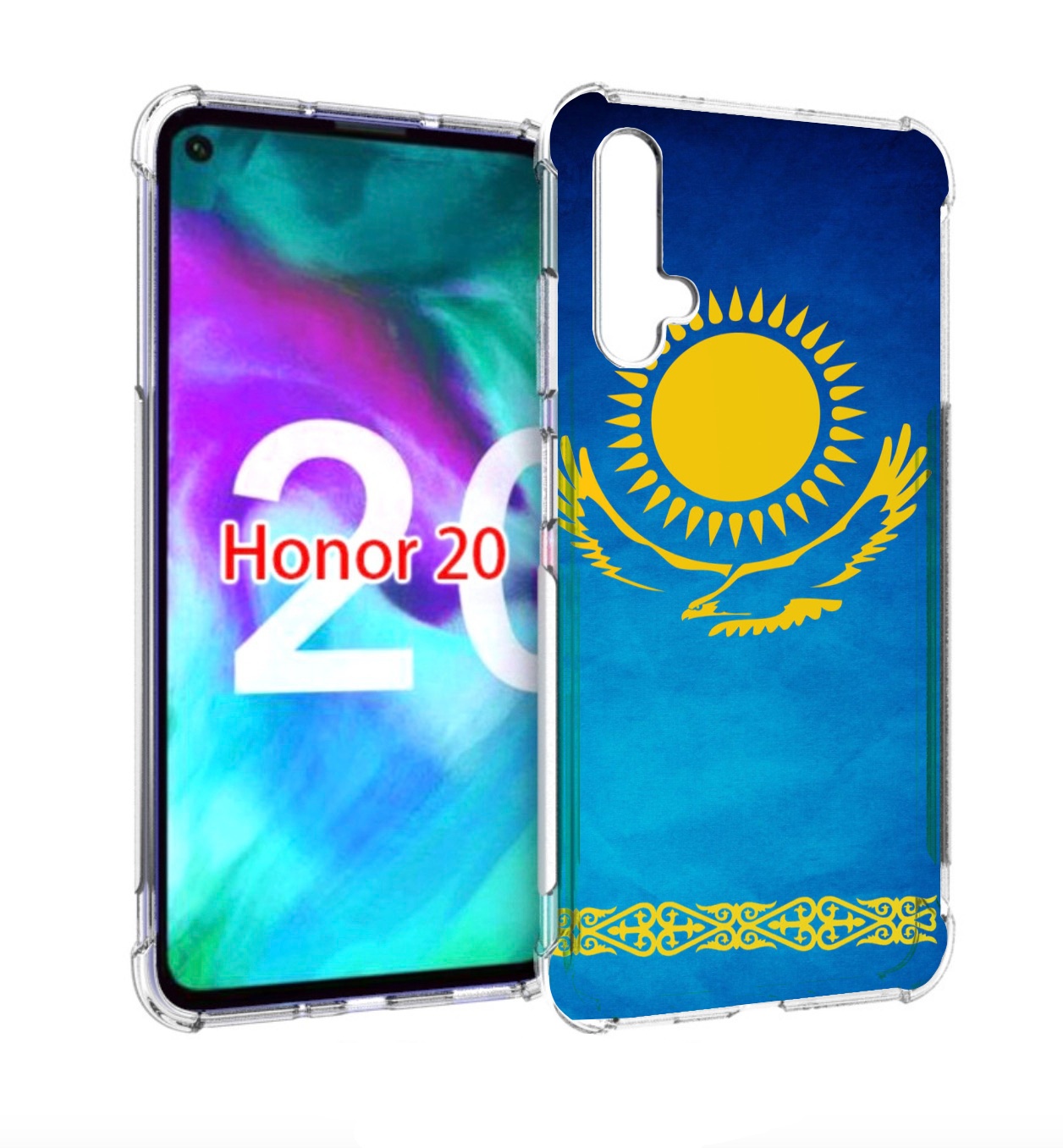 

Чехол бампер MyPads герб и флаг казахстана для Honor 20, Прозрачный, Tocco
