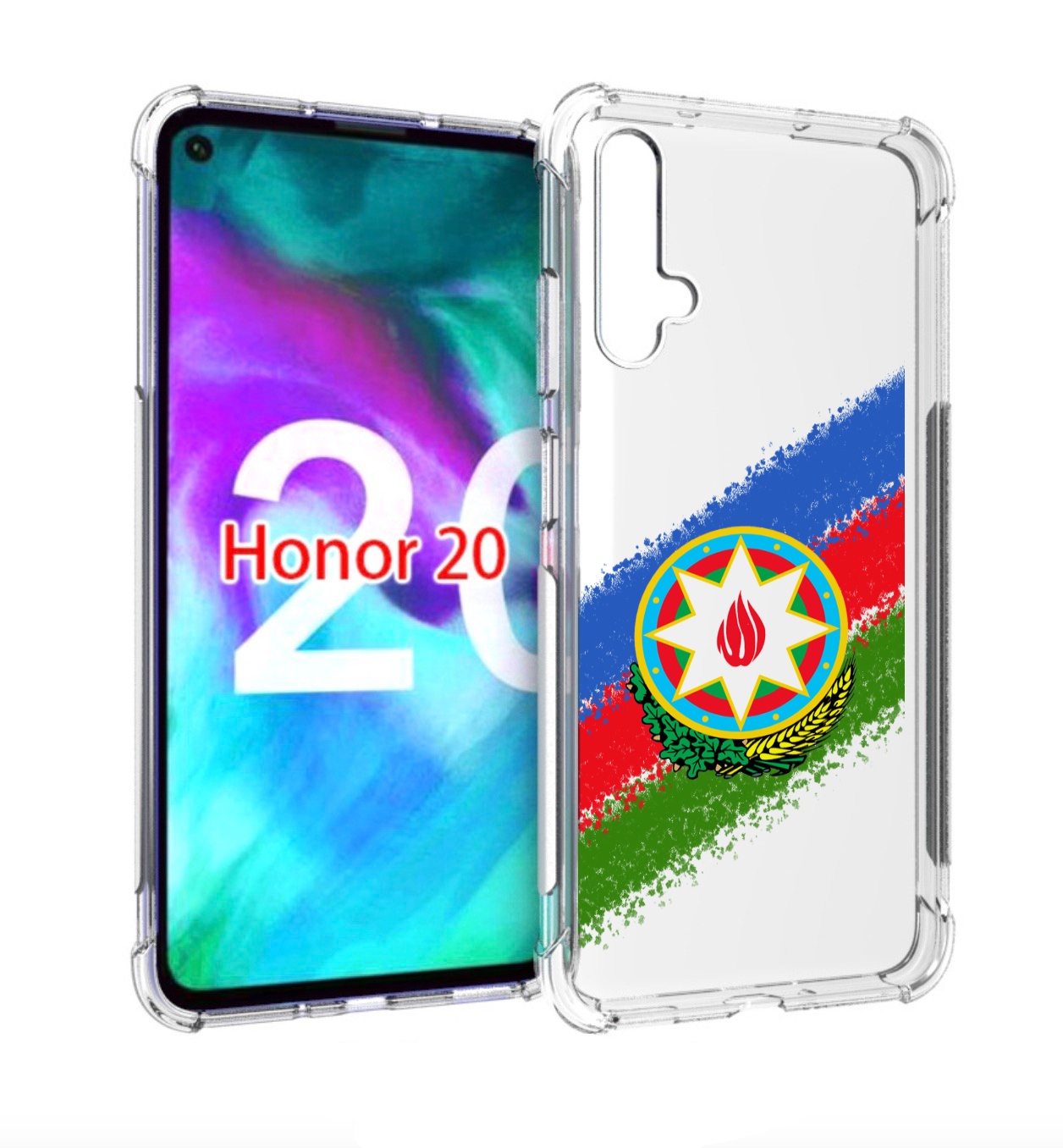 

Чехол бампер MyPads герб флаг Азербайджана для Honor 20, Прозрачный, Tocco