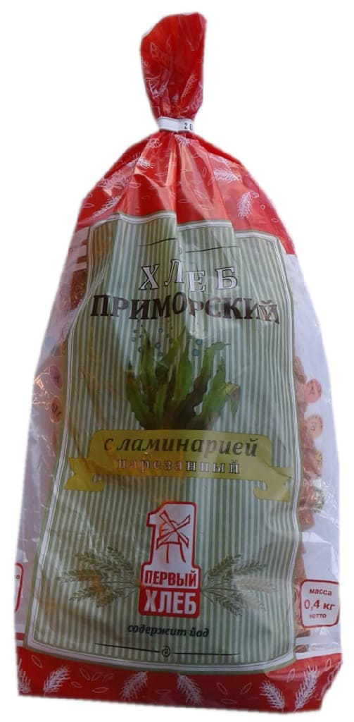 

Хлеб серый Первый Хлеб Приморский пшенично-ржаной 400 г, Приморский пшенично-ржаной