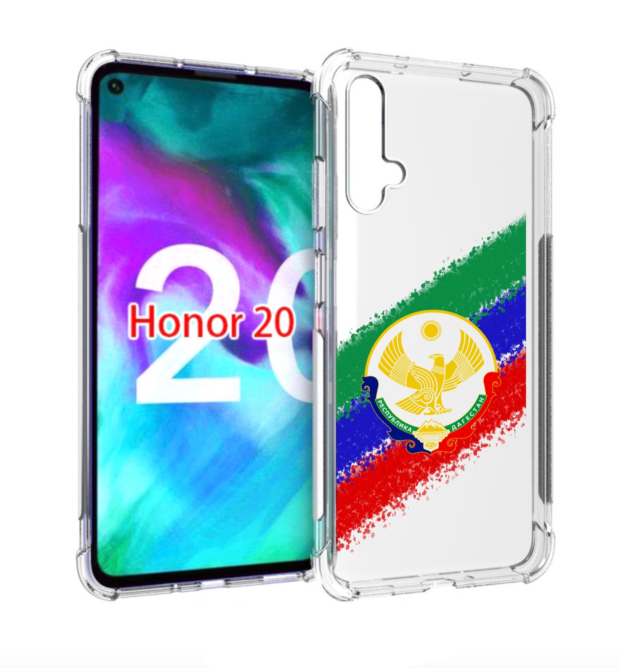 

Чехол бампер MyPads герб флаг Дагестана для Honor 20 Honor, Прозрачный, Tocco