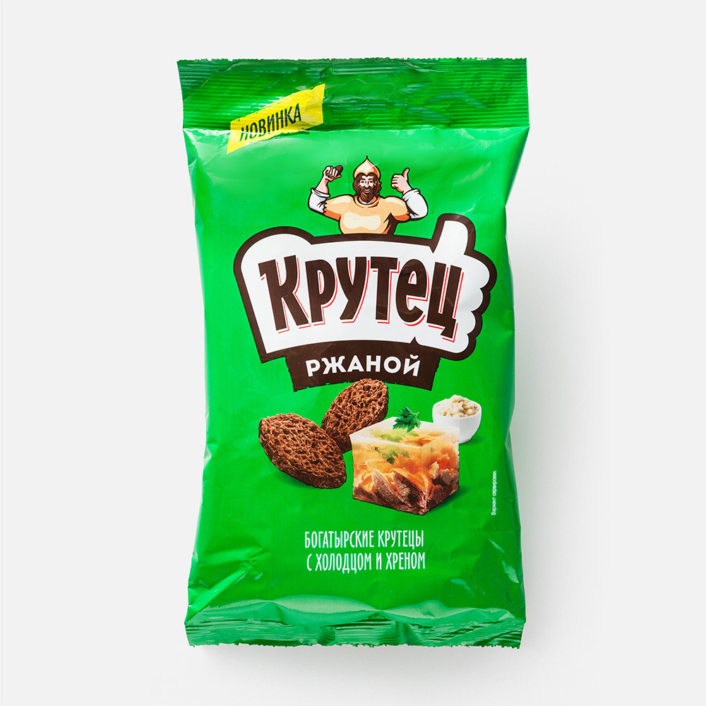 

Сухарики Крутец ржаные, со вкусом холодца с хреном, 100 г