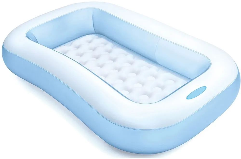 

Детский надувной бассейн Intex 166х100х25 см, прямоугольный, от 2-х лет, без насоса, Голубой, Rectangular Baby
