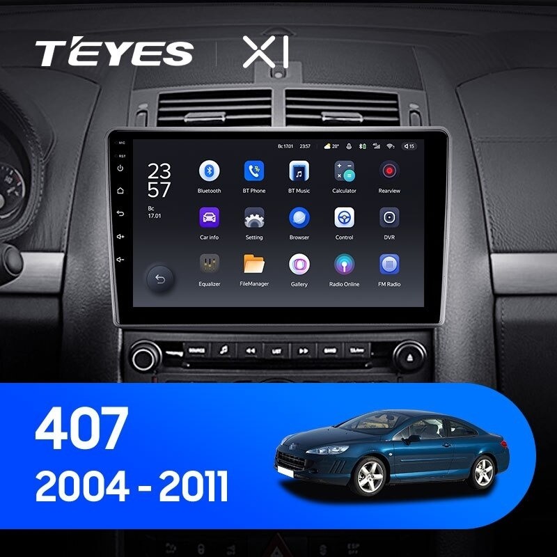 Штатная магнитола Teyes X1 4G 232 Peugeot 407 2004-2011 F1 2990000₽
