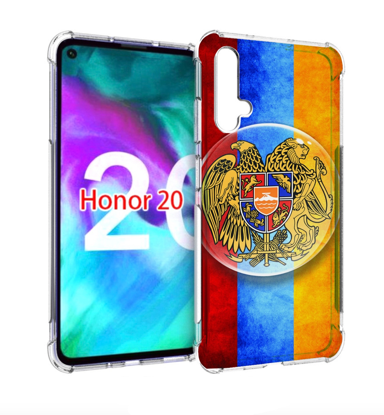 

Чехол бампер MyPads герб флаг армении для Honor 20, Прозрачный, Tocco