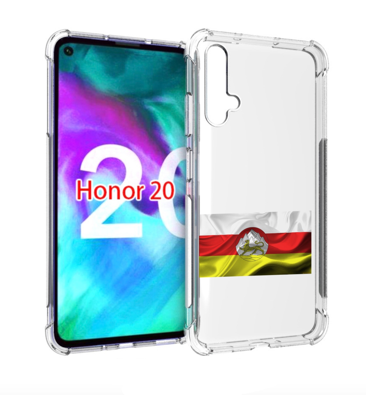 

Чехол бампер MyPads герб флаг южная осетия-1 для Honor 20, Прозрачный, Tocco