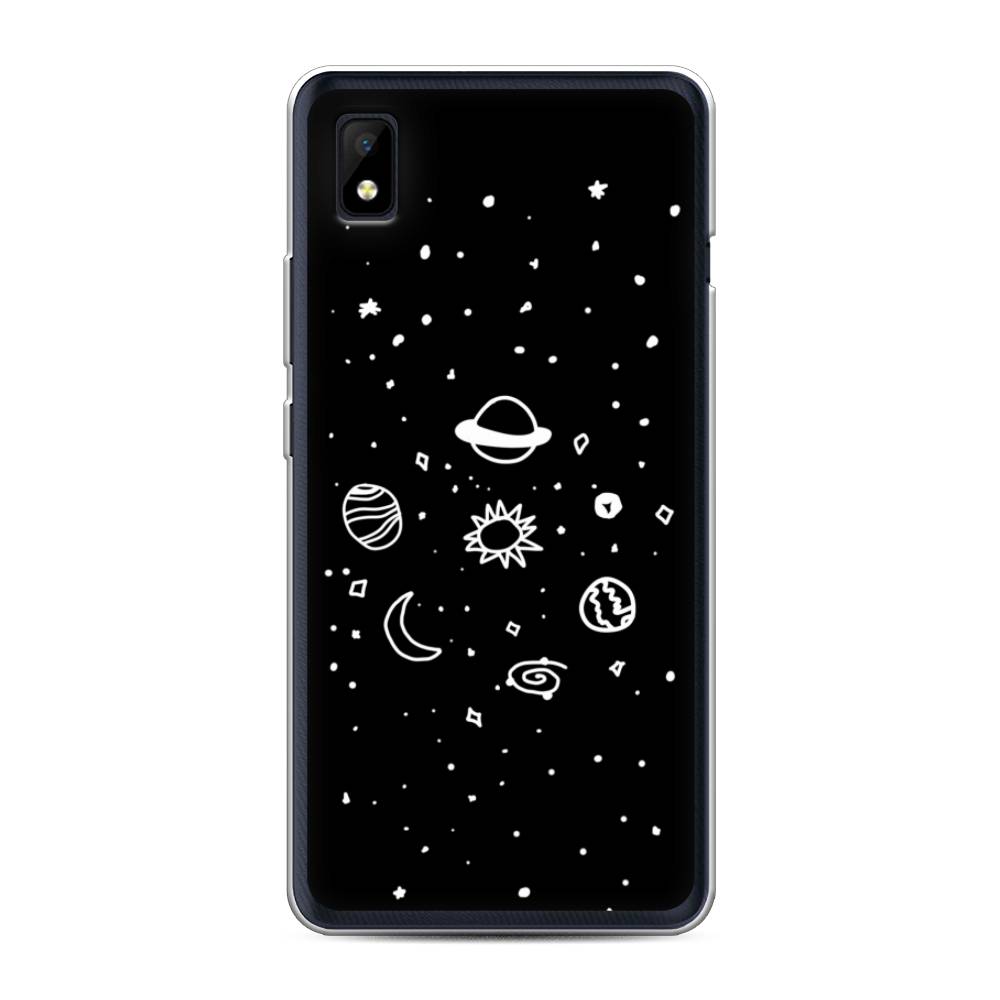 

Чехол на ZTE Blade L210 "Дудл солнечной системы", Бежевый;серый, 134150-2