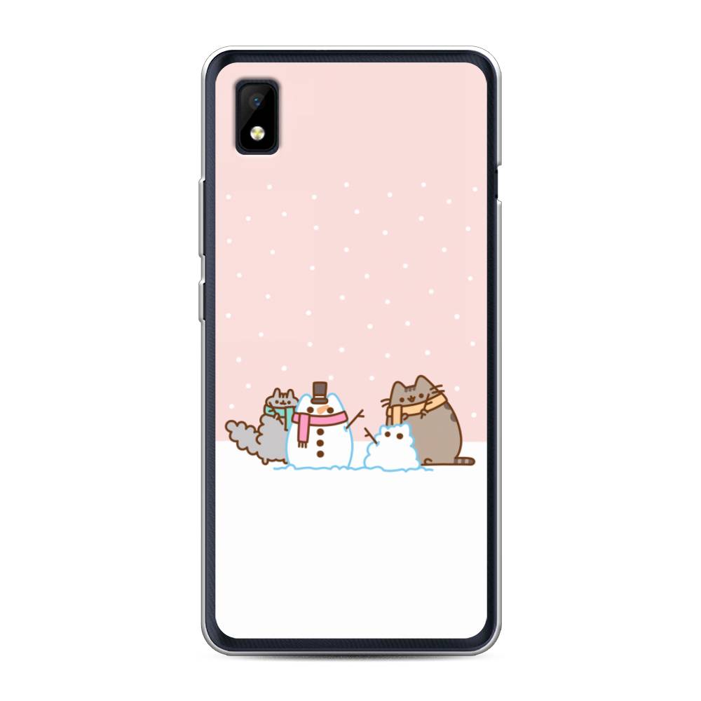 

Чехол на ZTE Blade L210 "Котики в снегу", Розовый;белый;серый, 134150-5