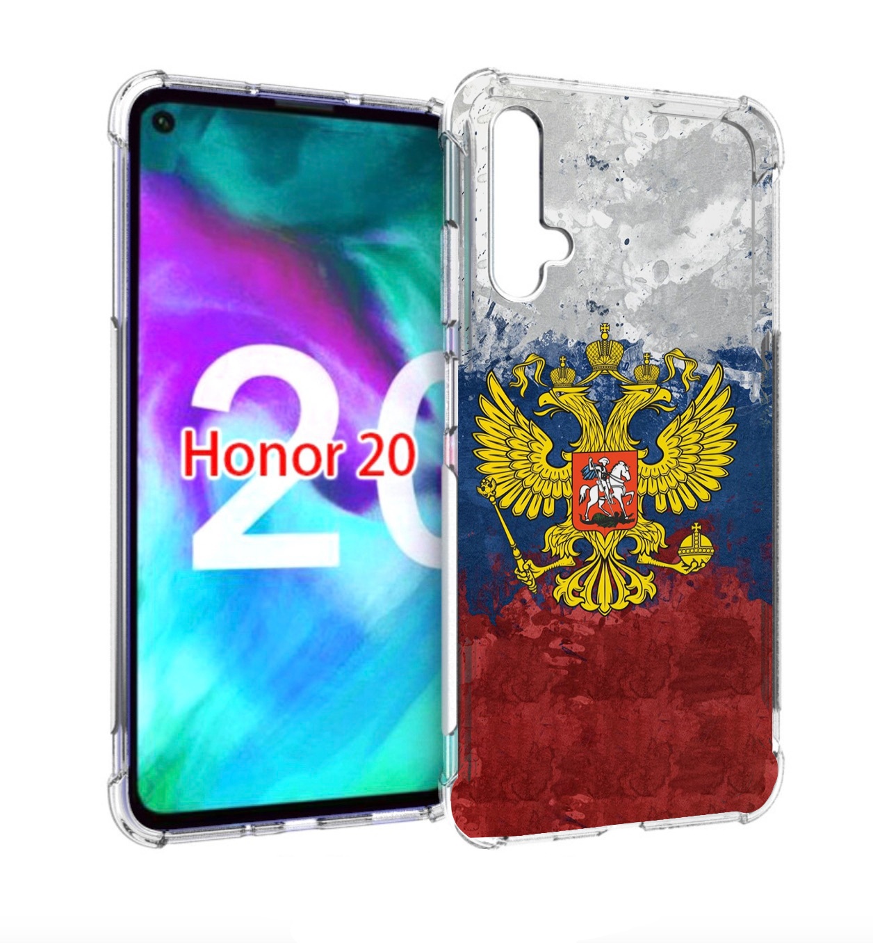 

Чехол бампер MyPads герб-России для Honor 20, Прозрачный, Tocco