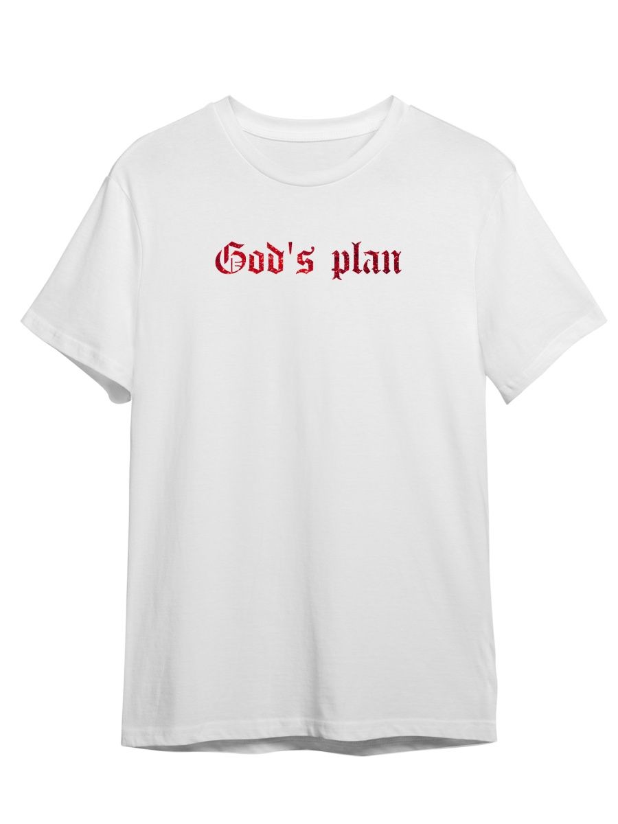 

Футболка унисекс Каждому Своё God's plan/Drake/Готика STGO1GR белая 3XL, "God's plan/Drake/Готика" STGO1GR