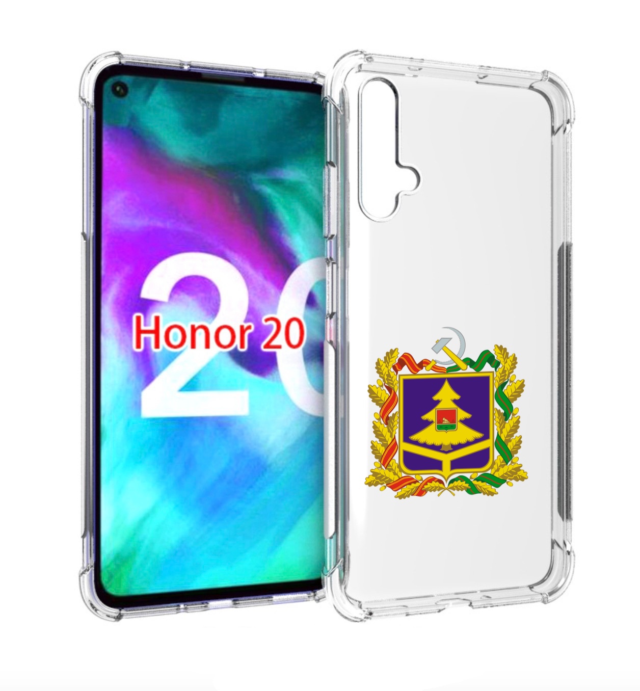 

Чехол бампер MyPads герб-брянскои-области для Honor 20, Прозрачный, Tocco