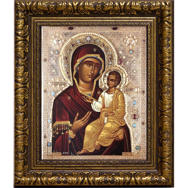 

Монреальская Иверская икона Божьей Матери на холсте.