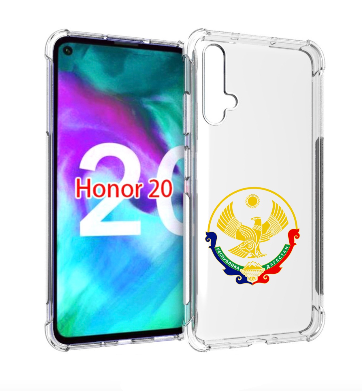 

Чехол бампер MyPads герб-дагестан-махачкала для Honor 20, Прозрачный, Tocco