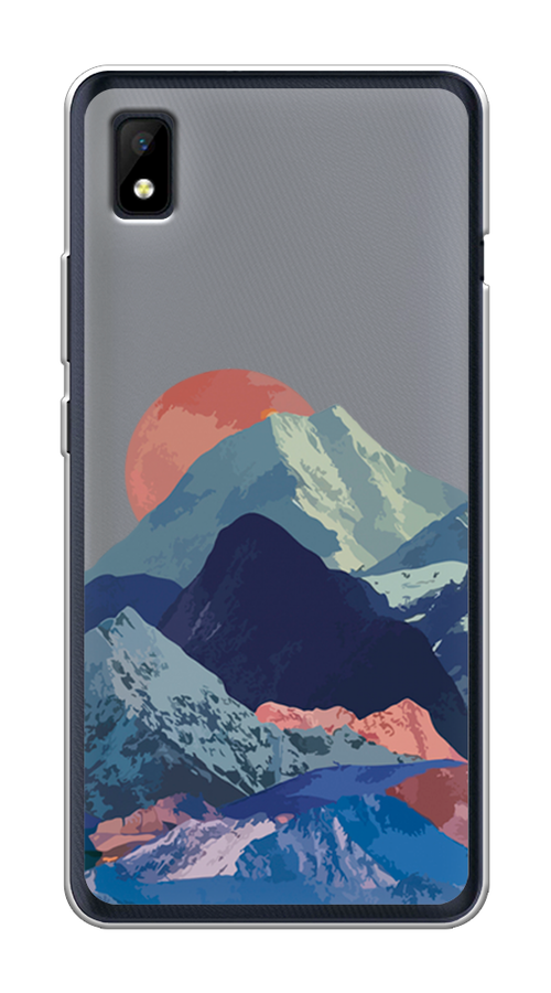 

Чехол на ZTE Blade L210 "Закат в снежных горах", Красный;серый;голубой, 134150-2