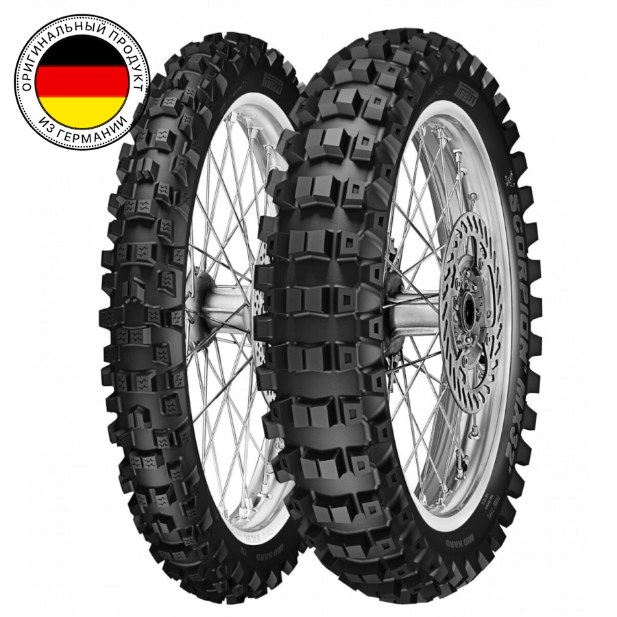 

Мотошины летние Pirelli Scorpion MX 32 MID Hard NHS (TT) 100/90 R19 57M, Scorpion MX 32 MID Hard NHS (TT)