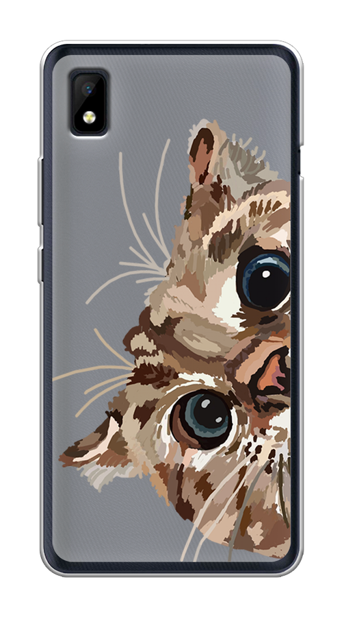 

Чехол на ZTE Blade L210 "Любопытный кот", Коричневый;синий;черный, 134150-1