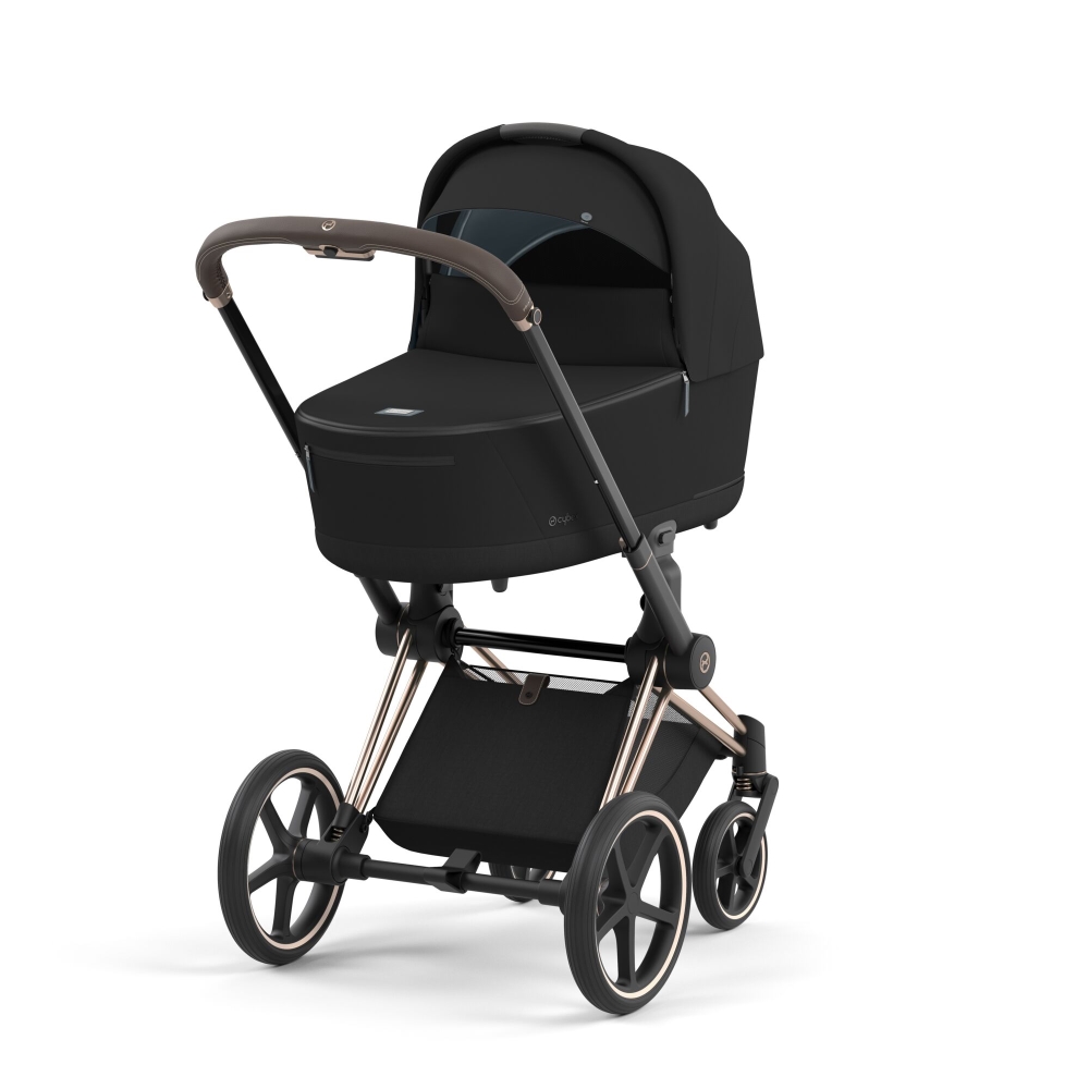 

Коляска для новорожденных Cybex PRIAM IV Deep Black шасси Rocegold