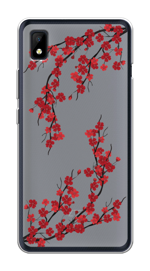 

Чехол на ZTE Blade L210 "Красная сакура", Красный;черный, 134150-2