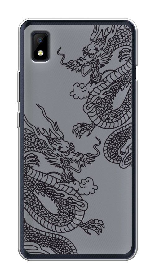 

Чехол на ZTE Blade L210 "Два китайских дракона", Серый;черный, 134150-1