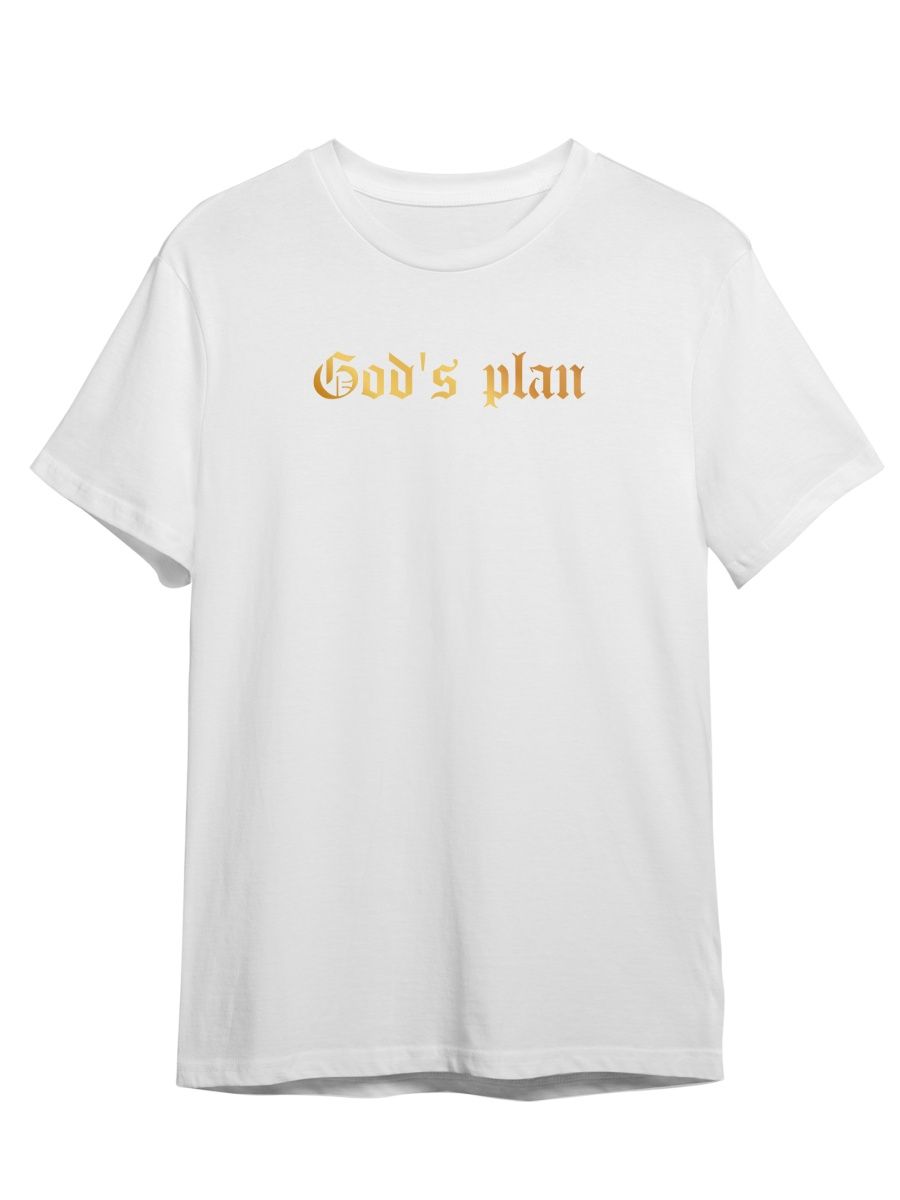 

Футболка унисекс Каждому Своё God's plan/Drake/Готика STGO1ZG белая 3XL, "God's plan/Drake/Готика" STGO1ZG