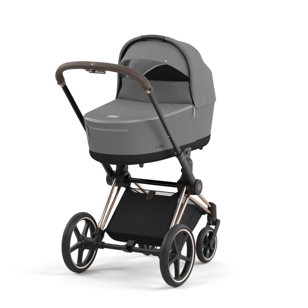 

Коляска для новорожденных Cybex PRIAM IV Soho Grey шасси Rocegold