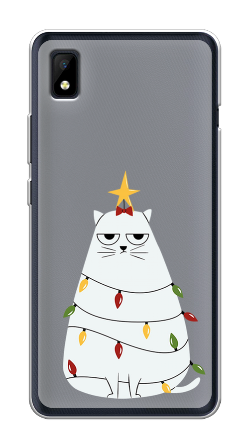 

Чехол на ZTE Blade L210 "Котик в гирлянде", Белый;красный;желтый, 134150-1