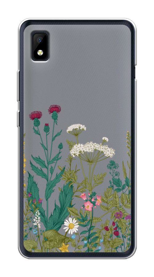 

Чехол на ZTE Blade L210 "Дикие полевые цветы", Зеленый;розовый;белый, 134150-2