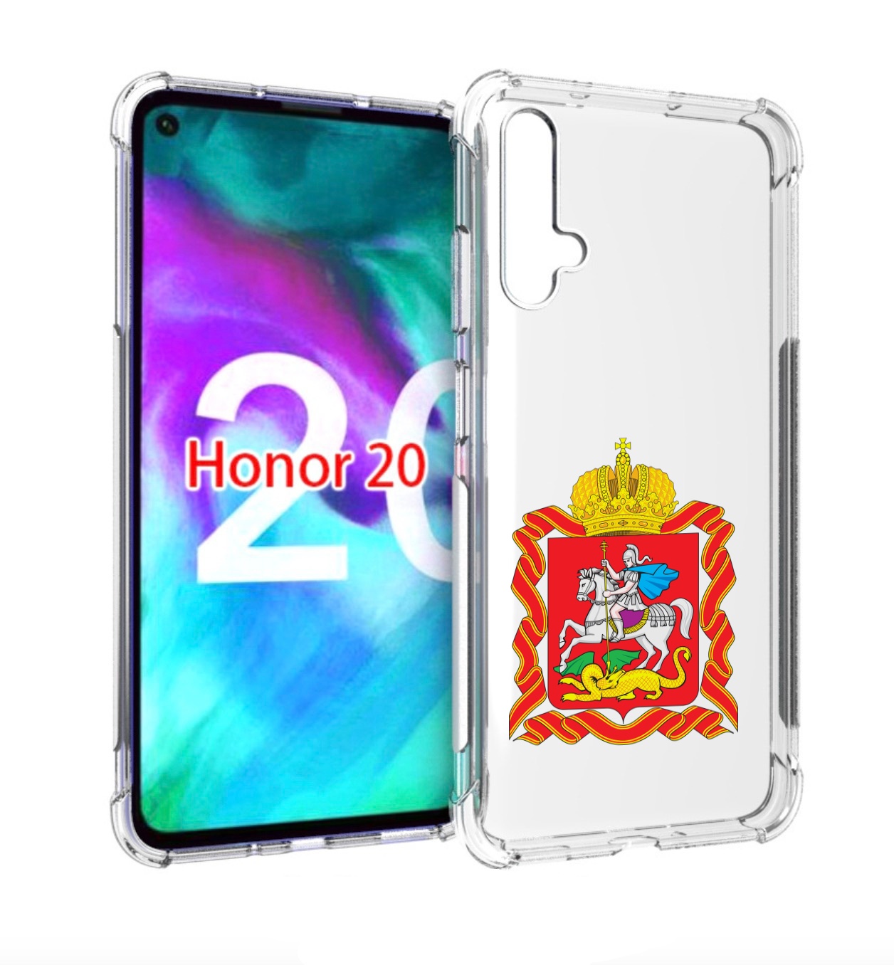

Чехол бампер MyPads герб-московская-область для Honor 20, Прозрачный, Tocco