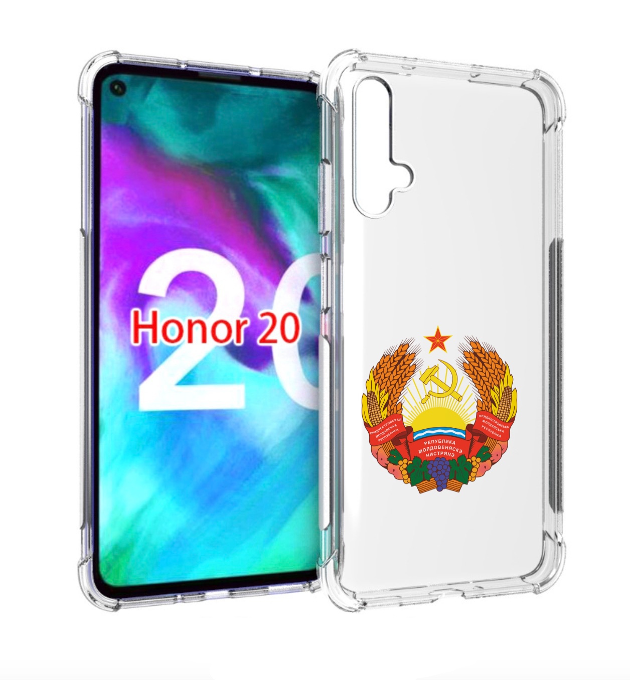 

Чехол бампер MyPads герб-приднестровья для Honor 20, Прозрачный, Tocco