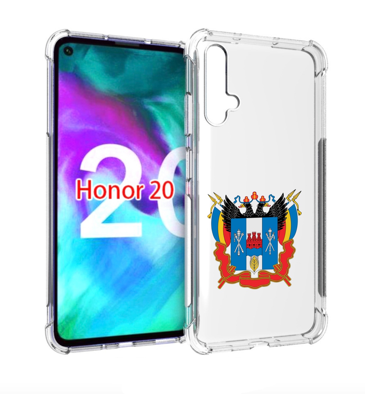 

Чехол бампер MyPads герб-ростовская-область для Honor 20, Прозрачный, Tocco