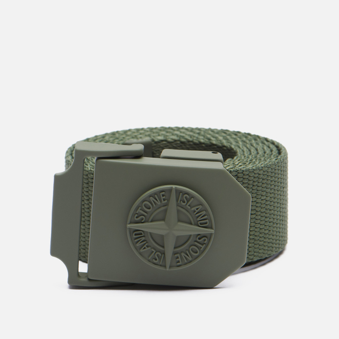 фото Ремень мужской stone island nylon tape 7515 зеленый 110 см