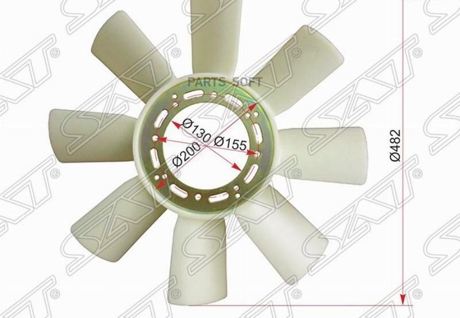 

SAT Крыльчатка вентилятора NISSAN DIESEL\CONDOR 88-04 FE6