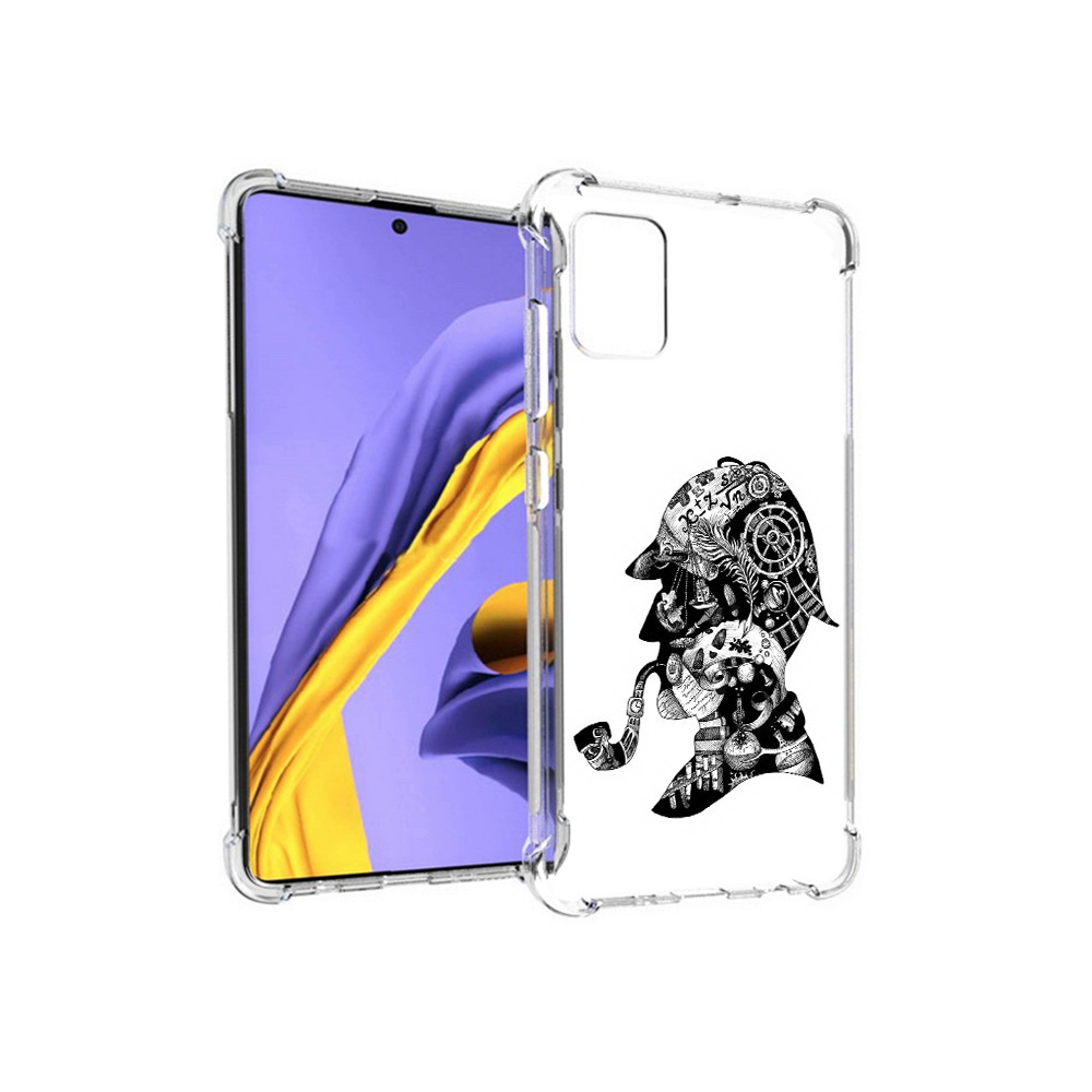 

Чехол MyPads Tocco для Samsung Galaxy A51 мужчина с трубкой абстракция (PT141713.484.488), Прозрачный, Tocco