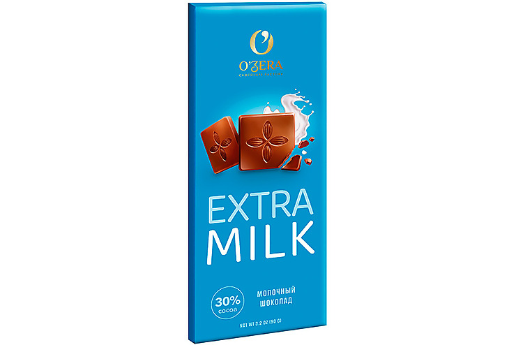 

O'Zera, шоколад молочный Extra milk, 90 г