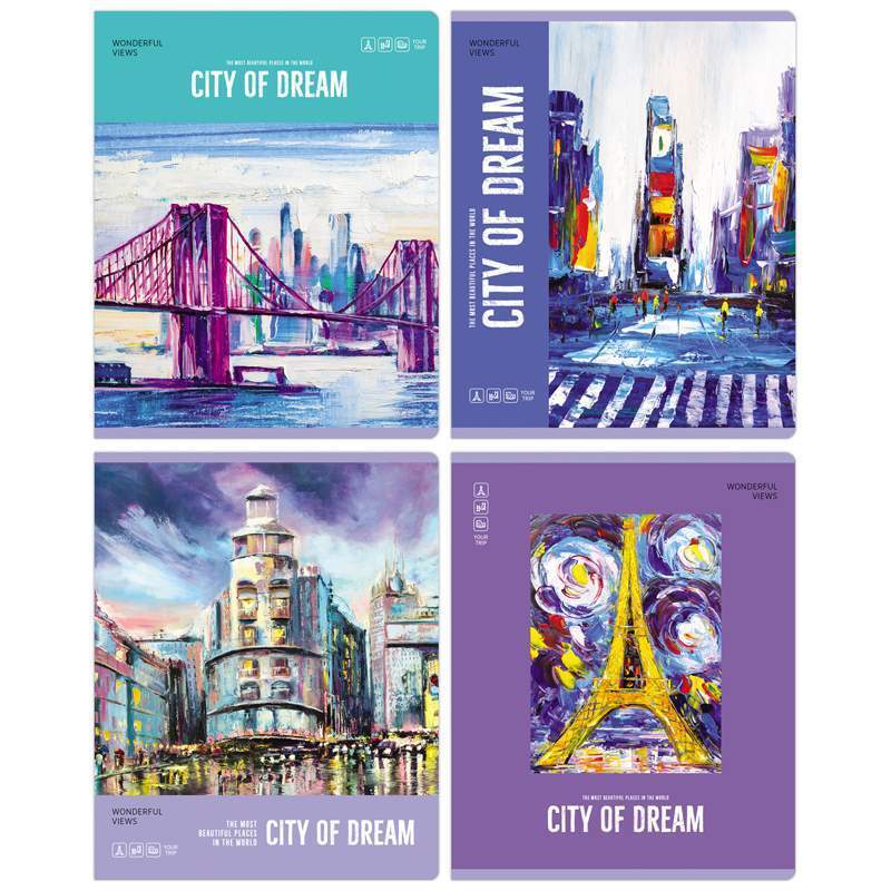

Тетрадь BG "City dream" 341010, 48 листов, А5 линейка, скрепки, 8 шт., 341010